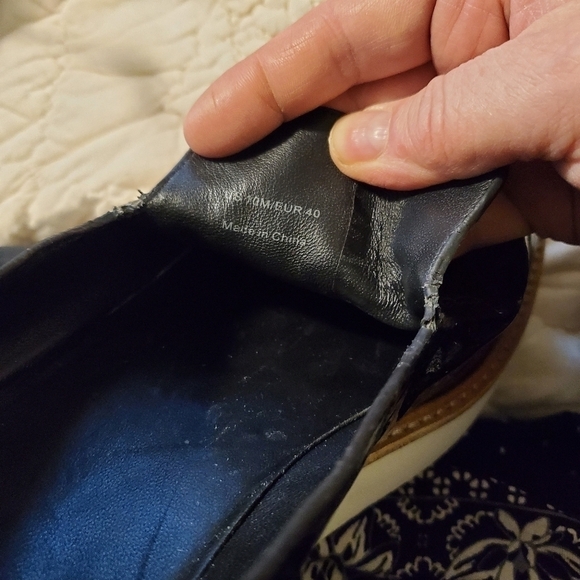 VINCE SANDERS BLACK PATENT LEATHER PLATFORM LOAFERS SIZE 10M - Picture 5 of 14